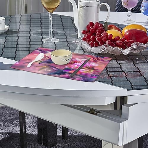Miniatura 4 de Hummingbird Placemats Set of 6 Resistant Table Mats Washable Place Mats for Dinner Party Table Decoration