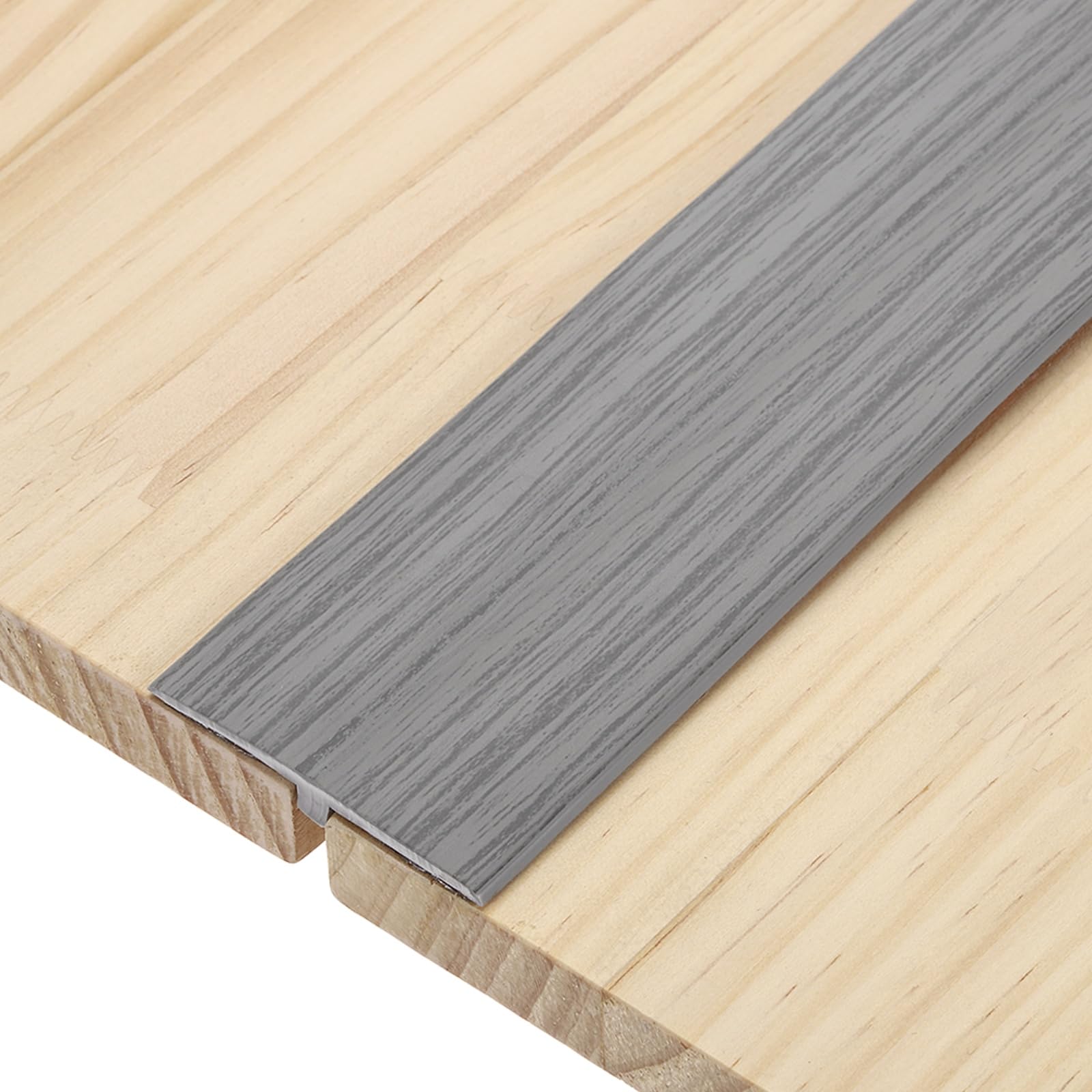 sourcing map T-Molding Transition Strips, 150cm x 5cm (L x W) PVC Floor Flat Divider Strip Self Adhesive Vinyl Flooring Edging Trim for Joining Floor Gaps Doorways, Gray Wood Grain โ image 1