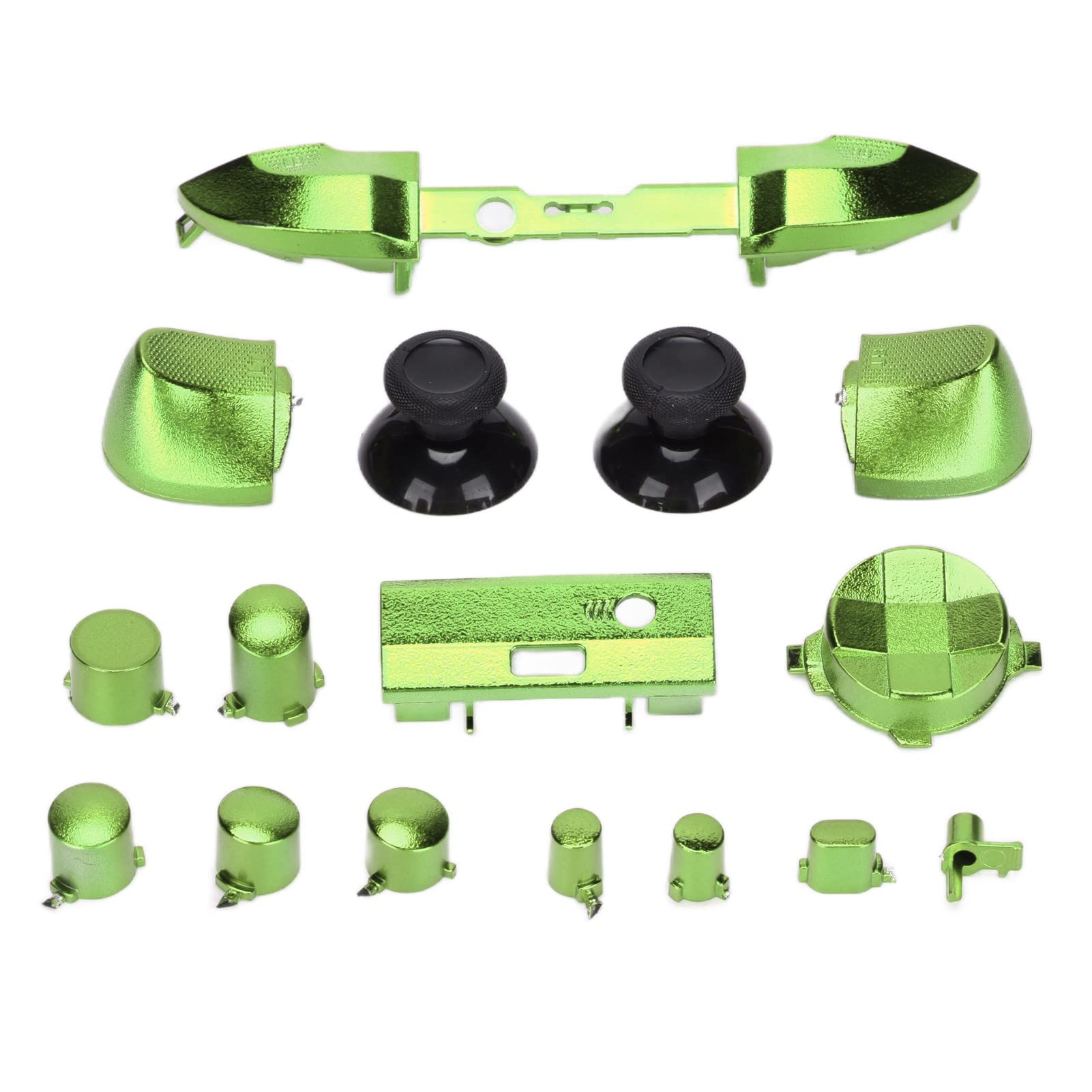 Pełny Zestaw Przycisków dla Xbox Series, Przyciski Wyzwalacza Zderzaka DPad, Drążki RT LT RB LB Przyciski ABXY, Zestaw Naprawczy Przycisku Zamiennego dla Xbox Series X & S(Galwanizacja zielona)