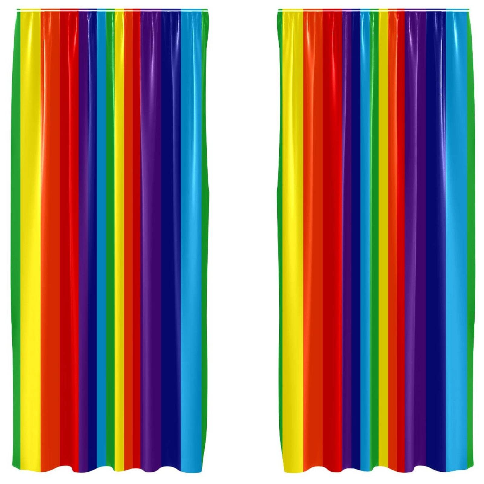 Cortinas de panel para salón y dormitorio, juego de 2 visillos decorativos de rayas de colores