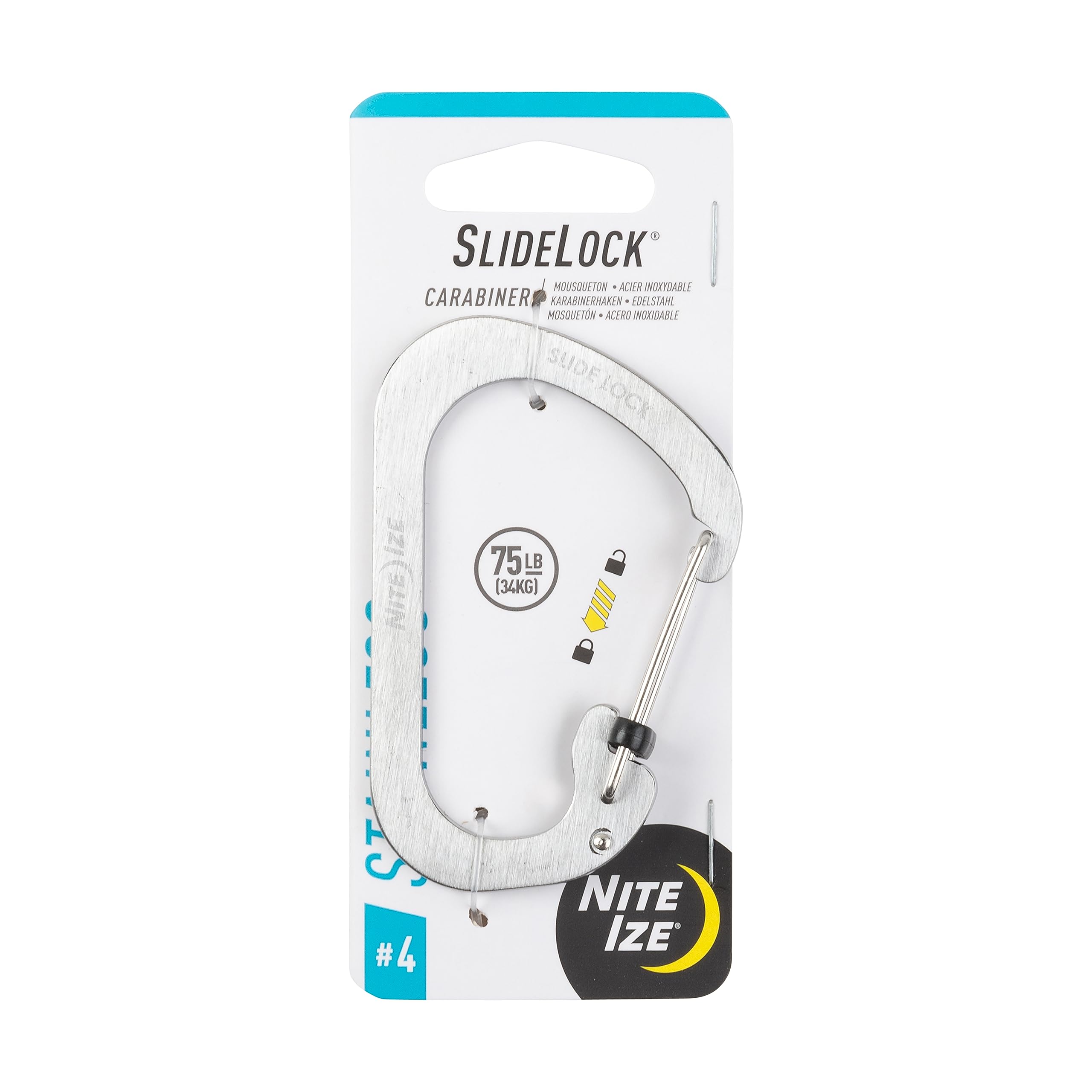 NITEIZE(ナイトアイズ) スライドロック カラビナ #4 シルバー CSL4-11-R6 (日本正規品)