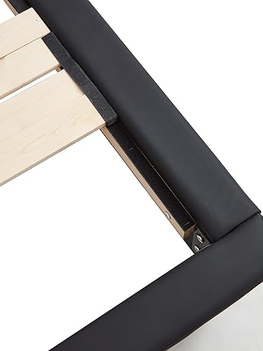 Miniatura 291 de Base de cama flotante tamaño Queen con luces LED y carga USB, marco de cama LED de plataforma tapizada moderna, no necesita somier (blanco-1)