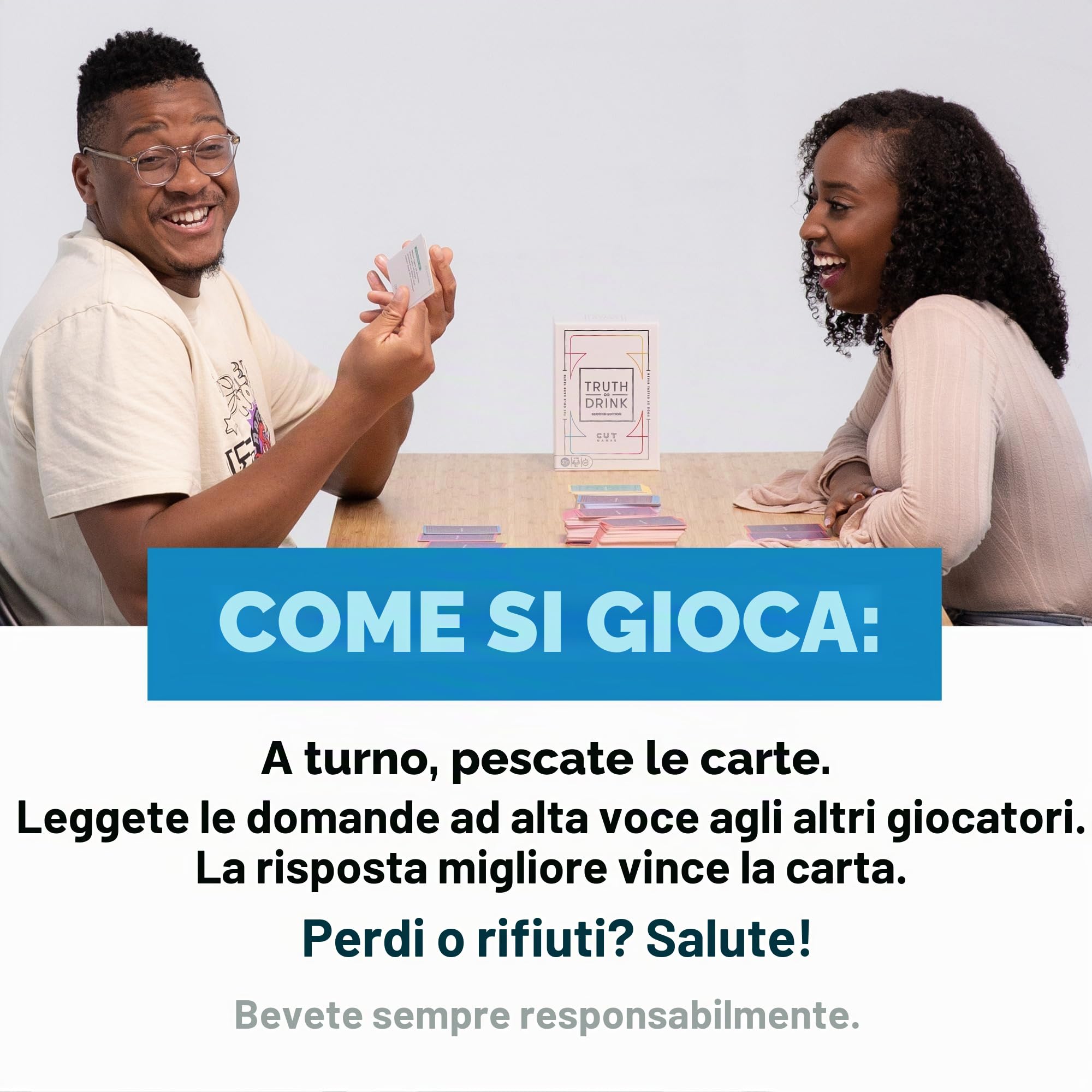 Gioco di festa Verità o Bevi di Cut I come visto su TikTok, YouTube e Snapchat | 410 domande esilaranti | Età 21+ | 2+ Giocatori I Giochi divertenti per adulti