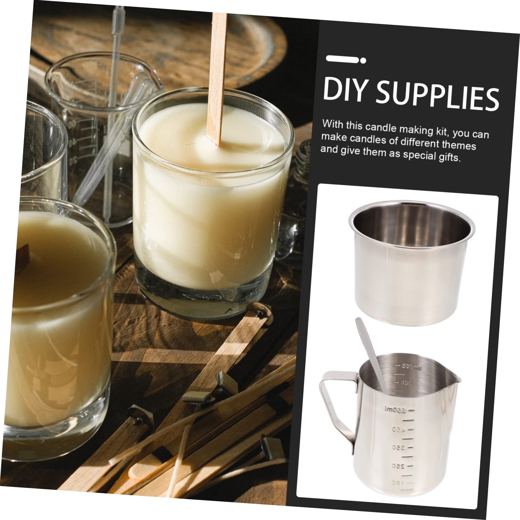 TEMPNAP Kit y Fácil de Usar para Hacer Velas de Acero Inoxidable Accesorios Creativos para Manualidades y Aromaterapia en Casa