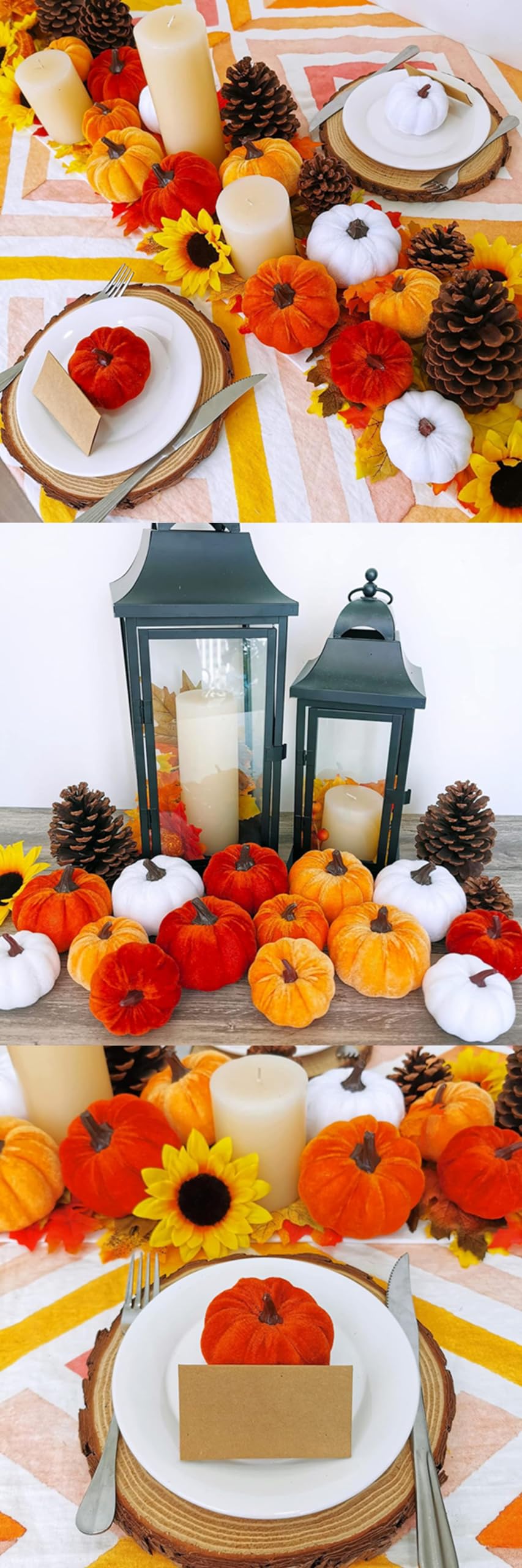 Juego de calabazas artificiales para Halloween, decoración de calabazas, calabazas de terciopelo, calabazas de yute, simulación, bellota, otoño, calabaza, decoración para fiesta, cosecha, Acción