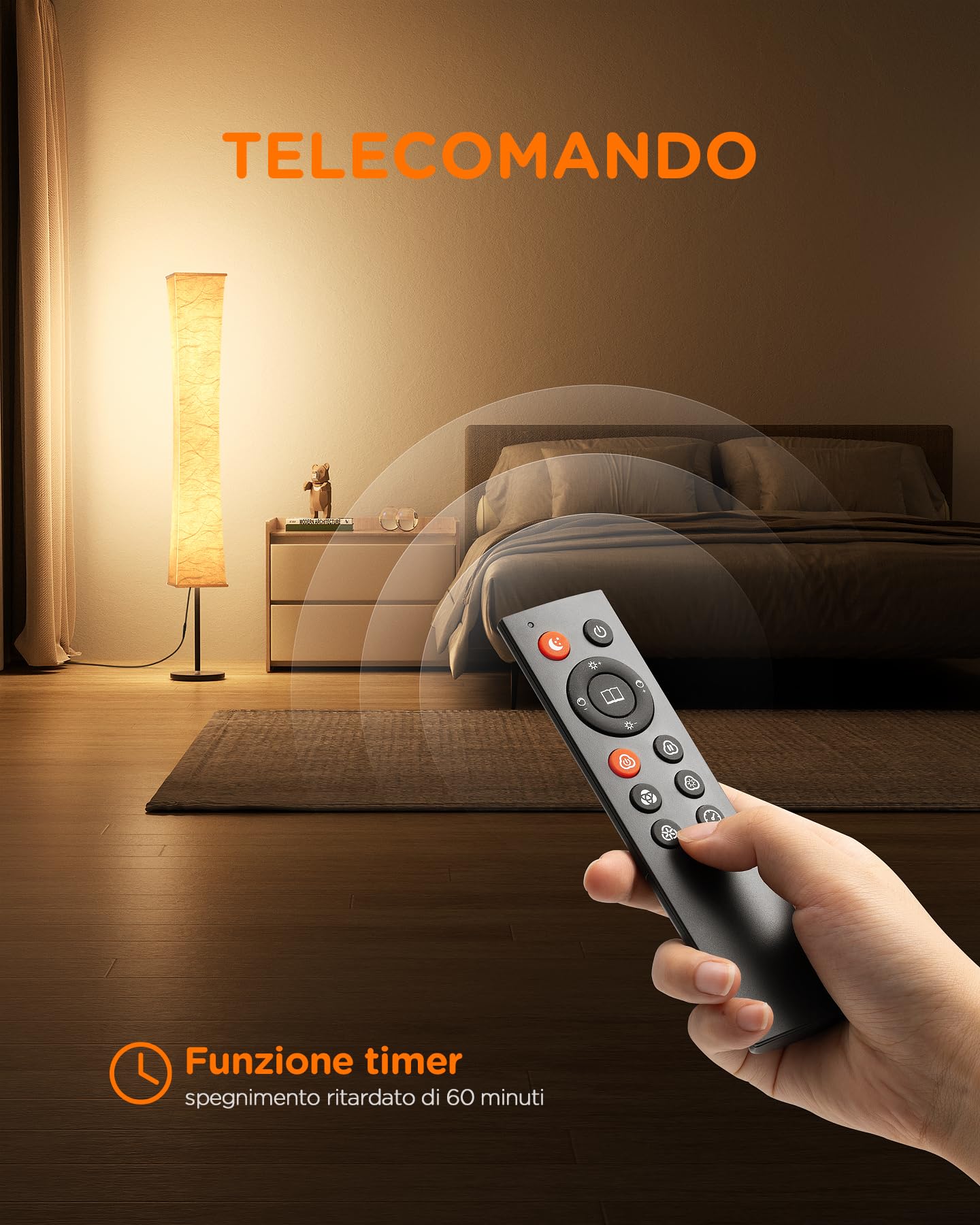 tomons Lampada da terra per soggiorno, dimmerabile, lampada da terra a LED RGB con telecomando e sincronizzazione musicale, lampada da lettura con ombra in tessuto bianco per camera da letto,