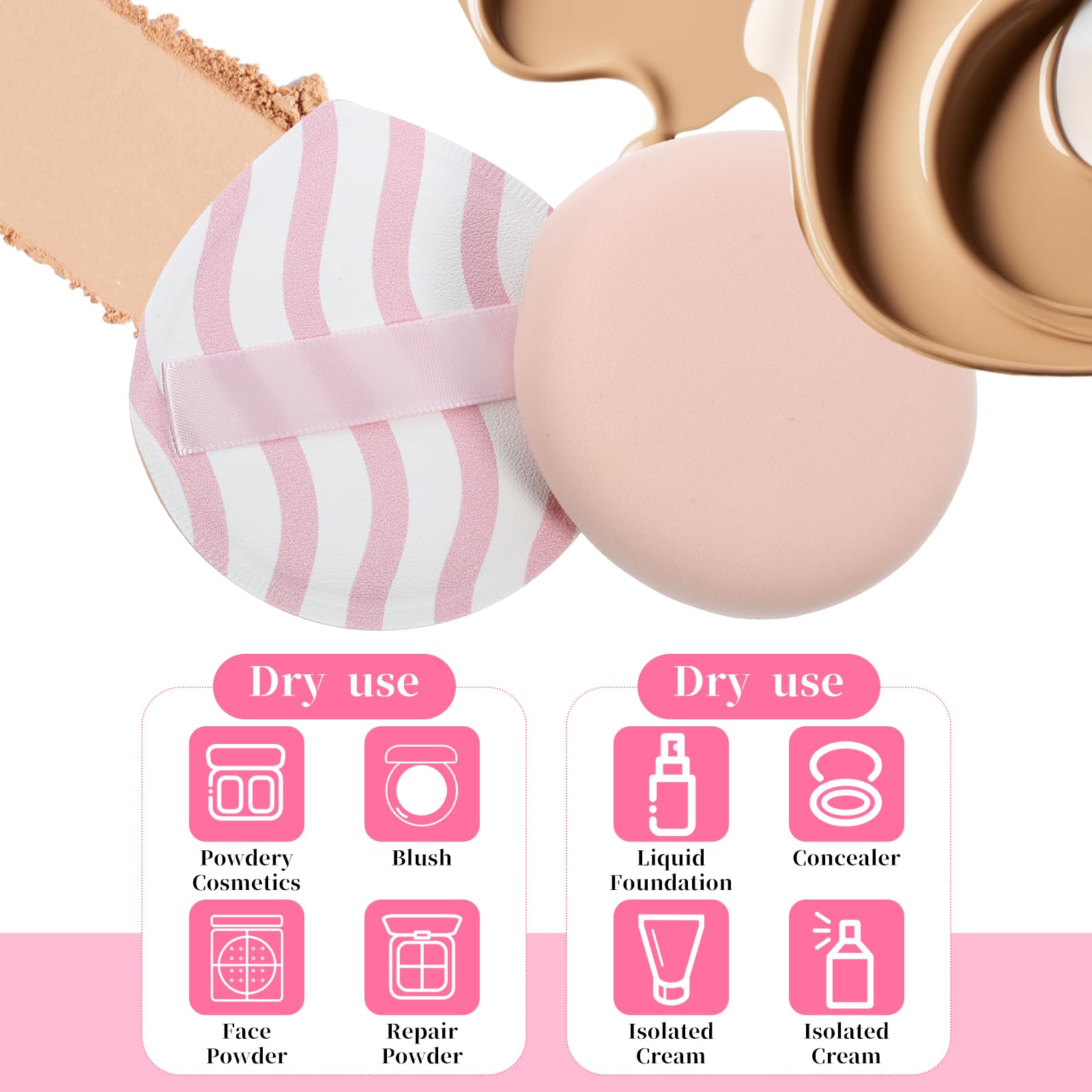4 Pcs Korean Makeup Puff, Teardrop Setting Powder Puff Makeup Cushion Sponge for Liquid Cream - Image 3