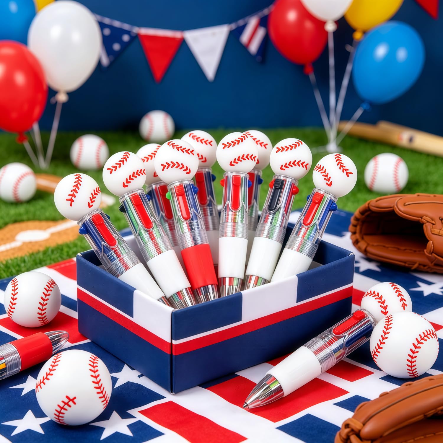 Oneshow 18 szt. upominków na imprezę baseballową mini wielokolorowe