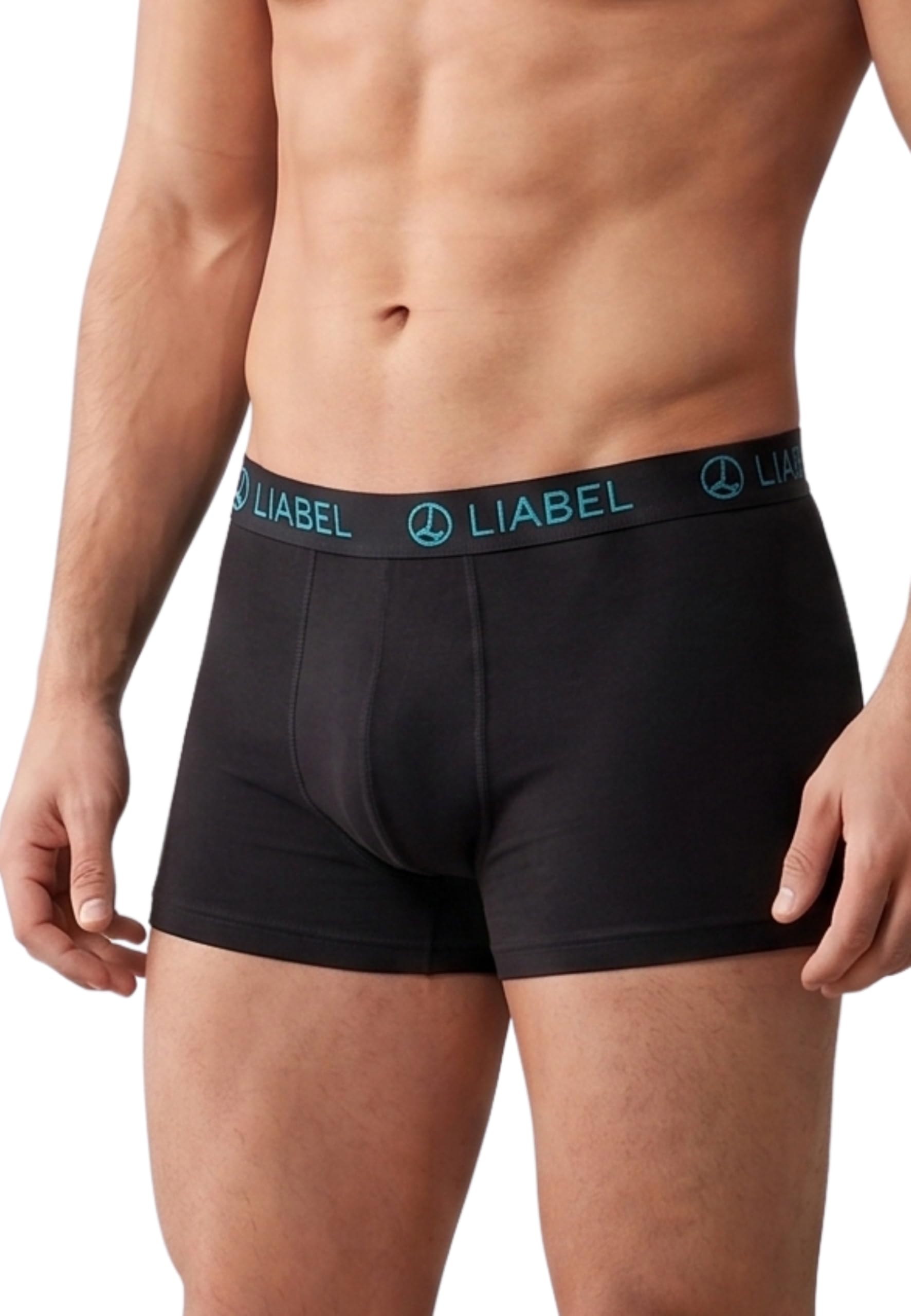 Liabel Boxer Uomo in Cotone Bielastico, 94% Cotone 6% Elastan, Traspirante, Confezione da 6, Taglie S-XXL, Colori Assortiti e Nero