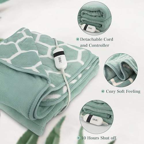 Miniatura 5 de SELEPHANT - Manta eléctrica calentada, manta tamaño King con controladores duales 84 pulgadas x 90 pulgadas, aprobada por ETL, 5+1 ajustes de calor