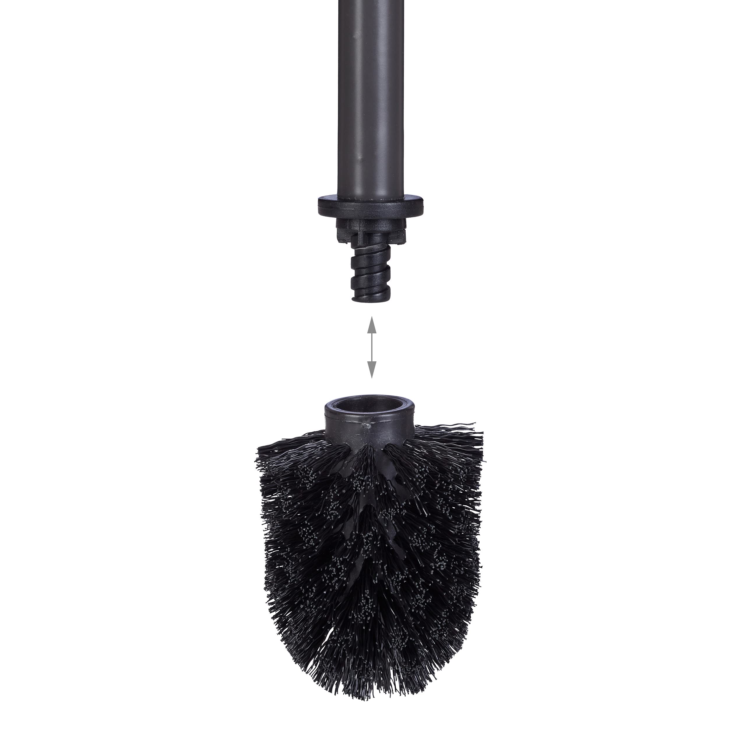 Relaxdays WC Bürstenkopf im 5er Set, lose Toilettenbürsten 9,5mm Gewinde, Ersatzbürstenkopf Durchmesser 7 cm, 2 Farben