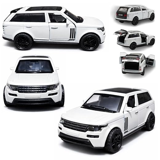 Carrinho Miniatura Ferro Metal Suv Range Rover E Bmw Fricção (BRANCO)