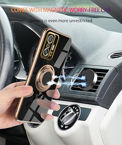 Miniatura 5 de Compatible con Xiaomi 11T Pro Case Ring Holder Magnet Green, para Xiaomi 11T Funda de teléfono Silicona a prueba de golpes Placa de lujo Slim Cover