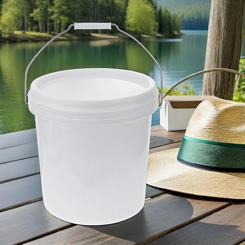 Miniatura 4 de Cubo de almacenamiento de plástico de grado alimenticio con tapa y asa, contenedor multiusos para alimentos para perros, campamento y uso doméstico,