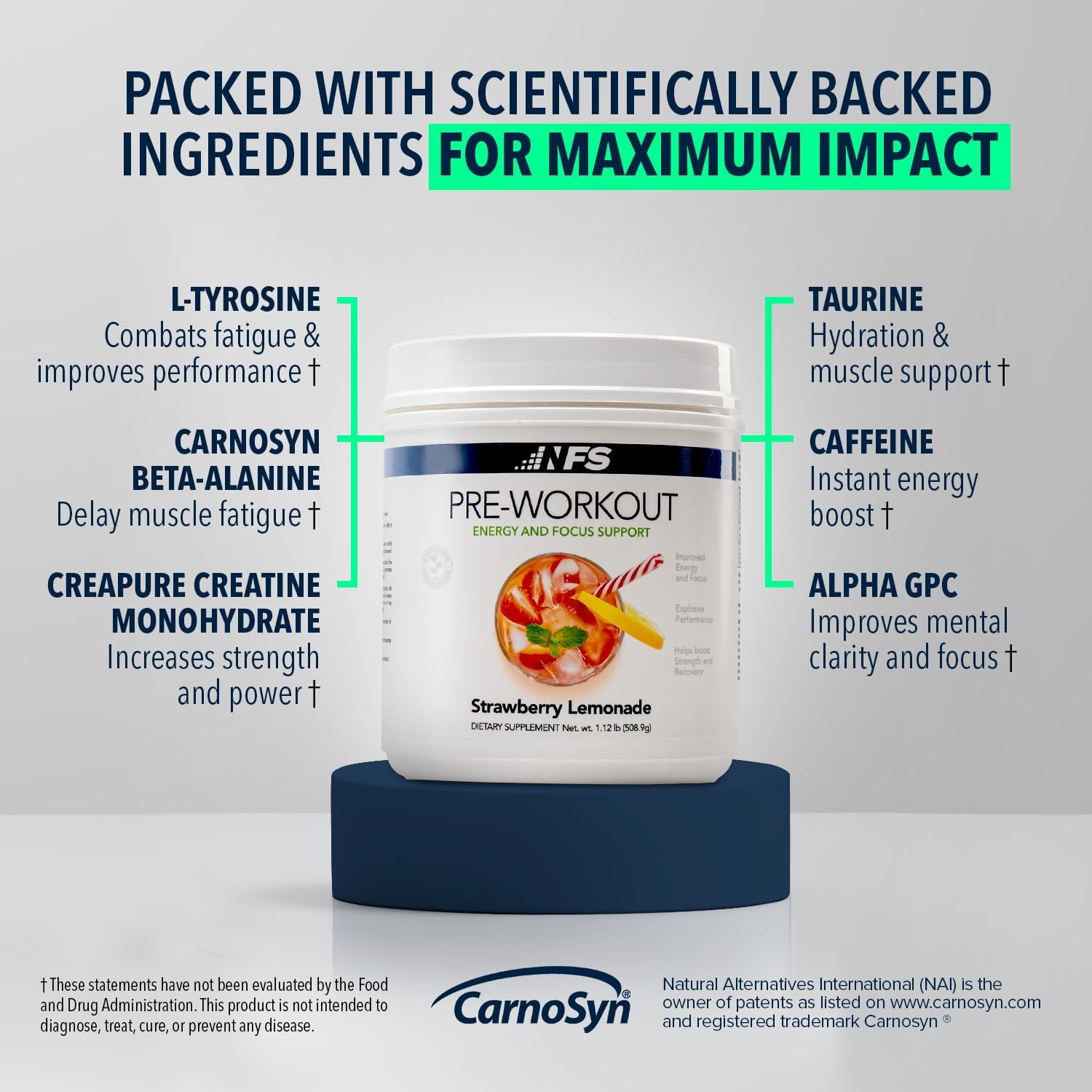 NF Sports Pre-Workout 25 Serving Strawberry Lemonade - Image 2