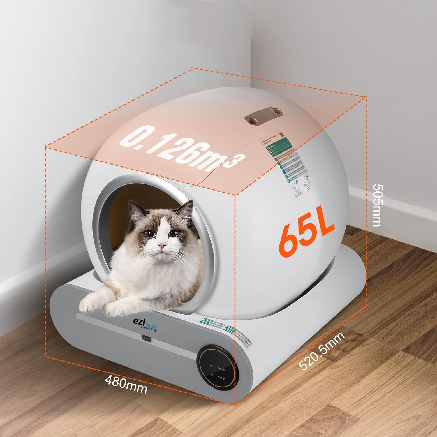 Litière autonettoyante connectée - Maison de Toilette pour Chat eziclean® CATBOT K8i