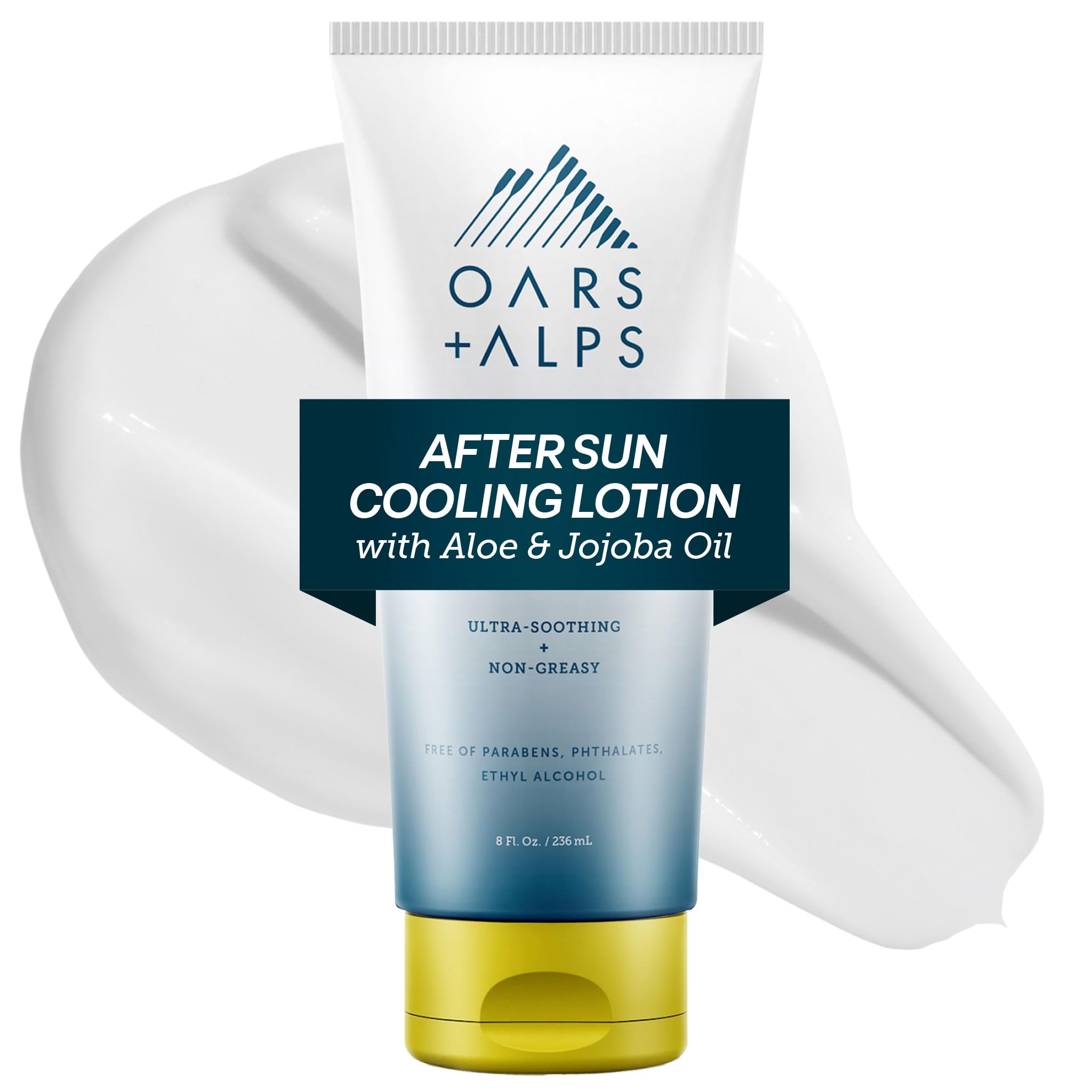 Oars + Alps After Sun Cooling Lotion, Includes Aloe Vera and Cucumber Extract for Sunburn Relief, Fresh Cut Aloe Scent, 8 Fl Oz