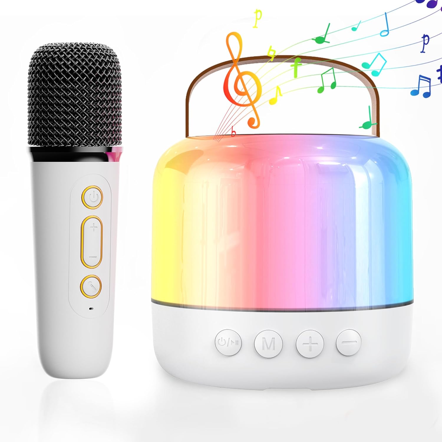 Mini-Karaoke-Maschine für Kinder und Erwachsene: Tragbarer 2MIC-Bluetooth-Lautsprecher mit kabellosem Mikrofon – Karaoke für Mädchen_voghion.com