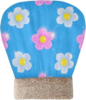 Fake Glitter Cartoon Blue Flower Cat Sleep Bag Bed for Indoor Cats and Mini Dogs Pet Calming Nest Winter Comfortable Washable