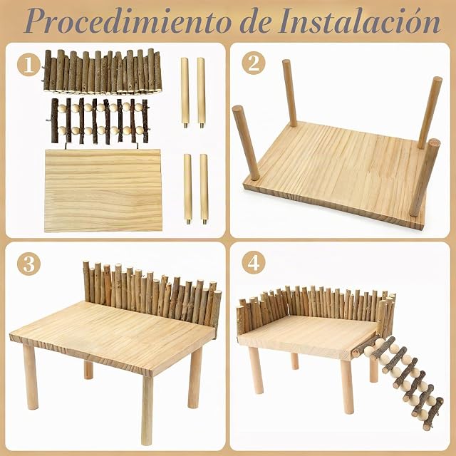 Foto 4 de 7 de ZhouWei Plataforma de Madera para Hamster con Escalera