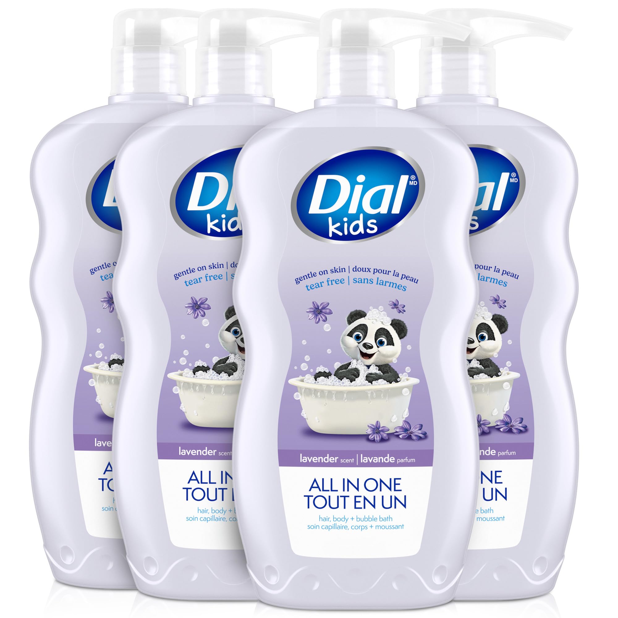 Dial Kids 3-in-1 Body, Hair & Bubble Bath, 24 Fl Oz, 4-Pack