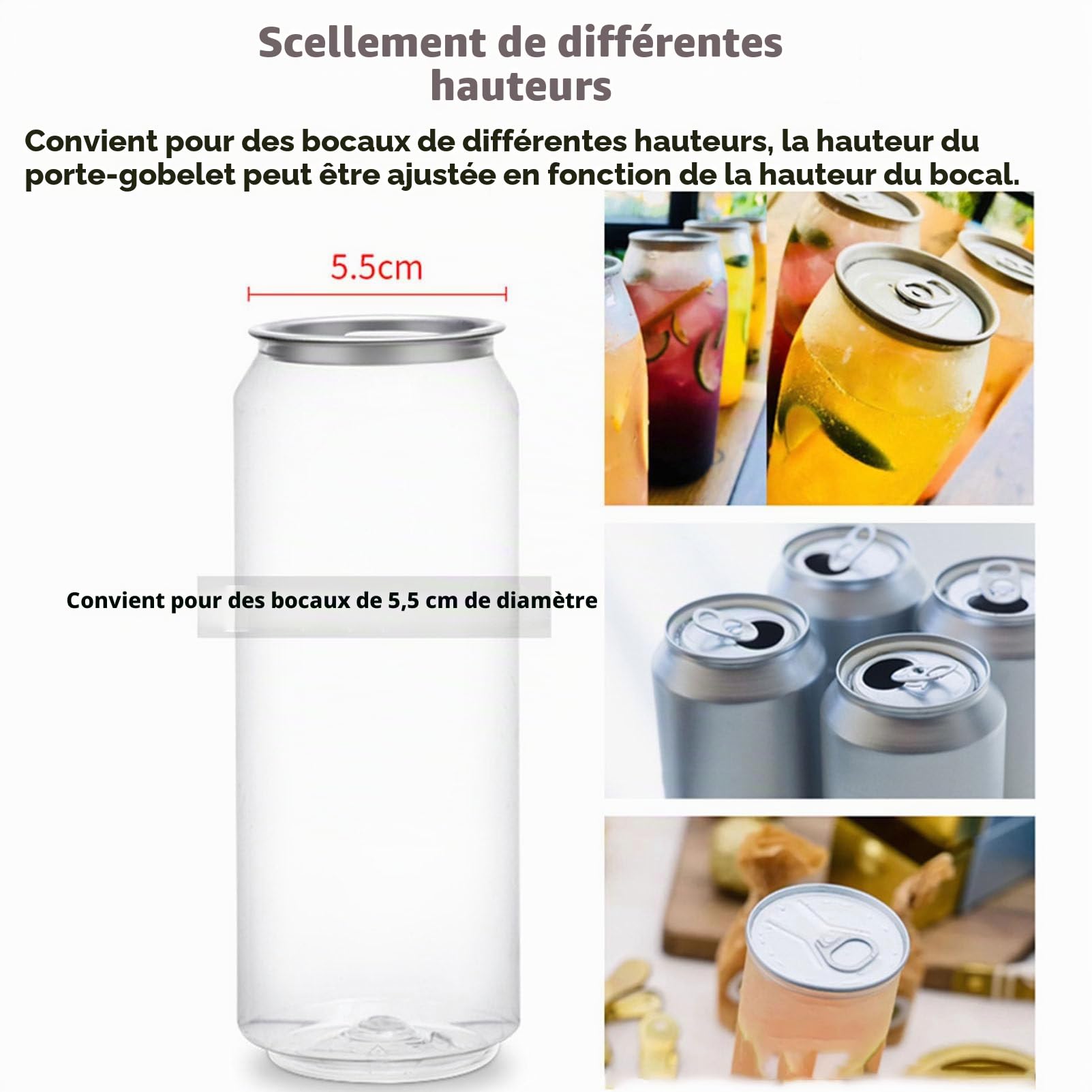 Machine à sceller les canettes de soda commerciales avec écran LCD, machine à sertir automatique à hauteur réglable pour canettes de soda/aluminium/étain, scelleuse de canettes en plastique,White