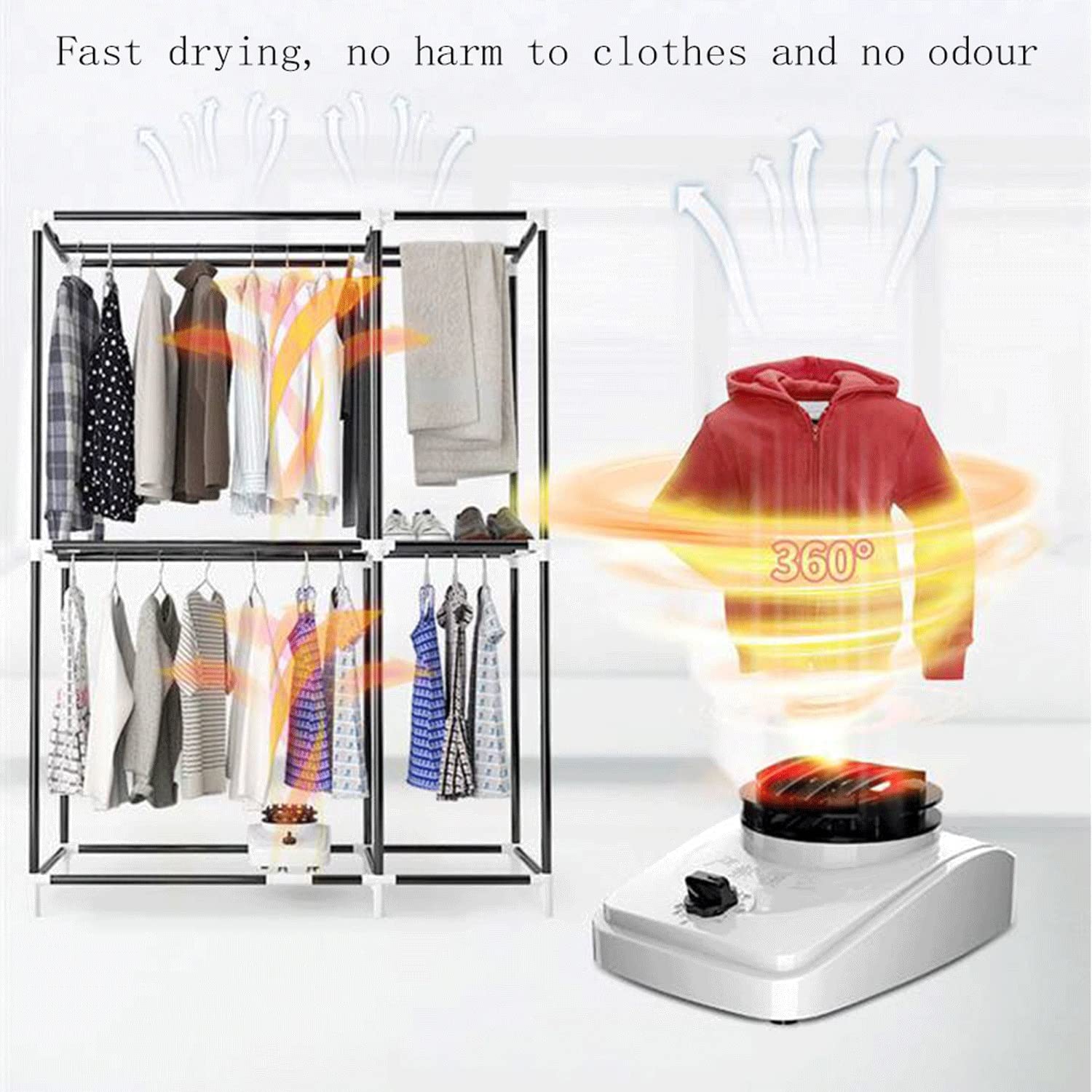 Asciugatrice elettrica Portatile con disinfezione UV, capacità dell'asciugatrice a Ventilazione 15 kg, Temperatura, 180 Minuti, 2 Strati, Multifunzionale: asciugatrice, Armadio, asciugatrice (Color :