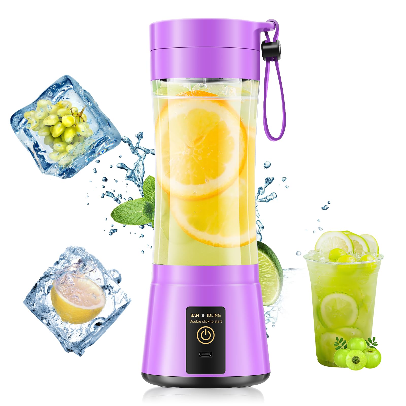 Mélangeur de smoothies puissant avec tasse de jus 380 ml sans BPA