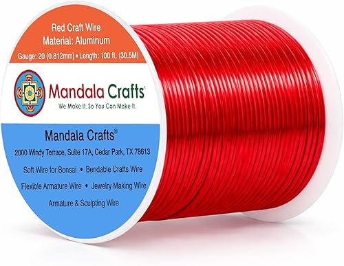 Vista 54 de Mandala Crafts - Alambre de aluminio anodizado de calibre 10 para manualidades de joyería - 32 pies de alambre flexible de cobre coloreado - Doble