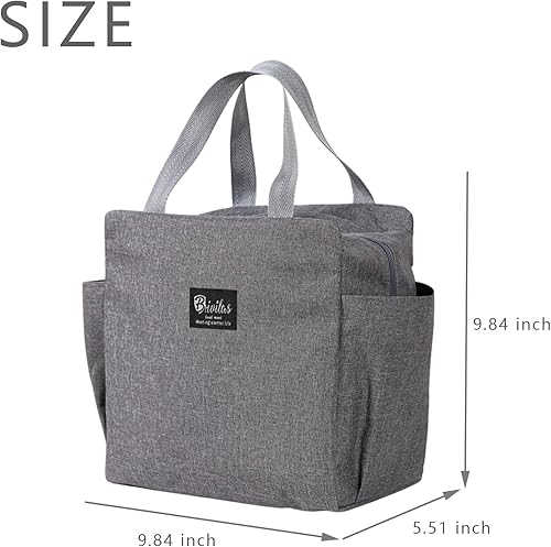 Miniatura 10 de INVODA Bolsa de almuerzo con aislamiento térmico para mujeres y hombres, bolsa de almuerzo de gran capacidad, reutilizable, impermeable, bolsa Bento