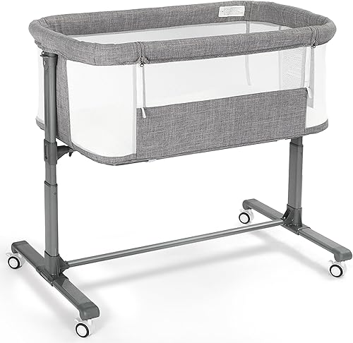 Miniatura 8 de Moisés para bebé, moisés portátil para recién nacido, cuna con ruedas bloqueables, altura ajustable, colchón suave extraíble, funda desmontable de