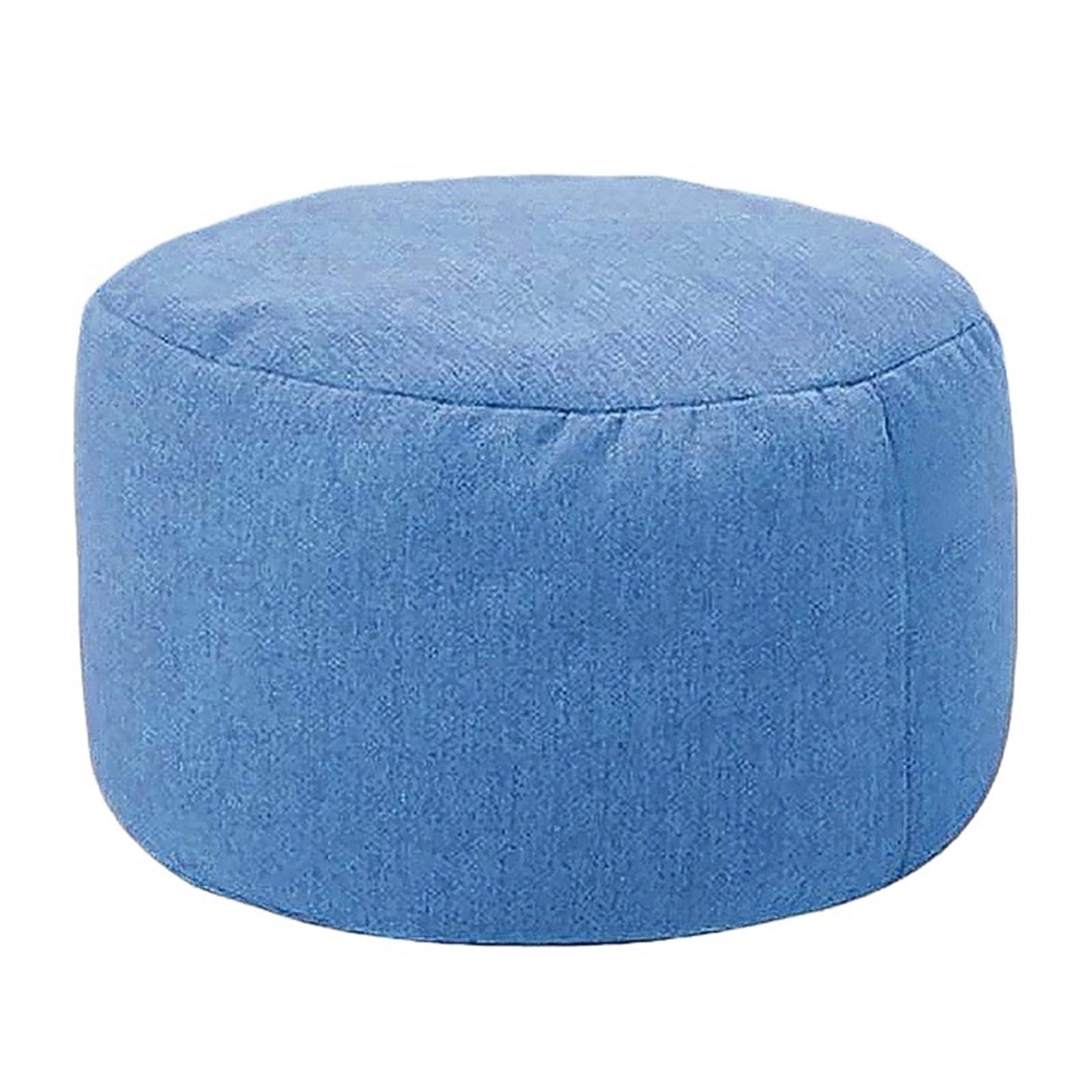 Pouf rond en lin bleu dans la chambre : créez un coin lecture cosy et chaleureux