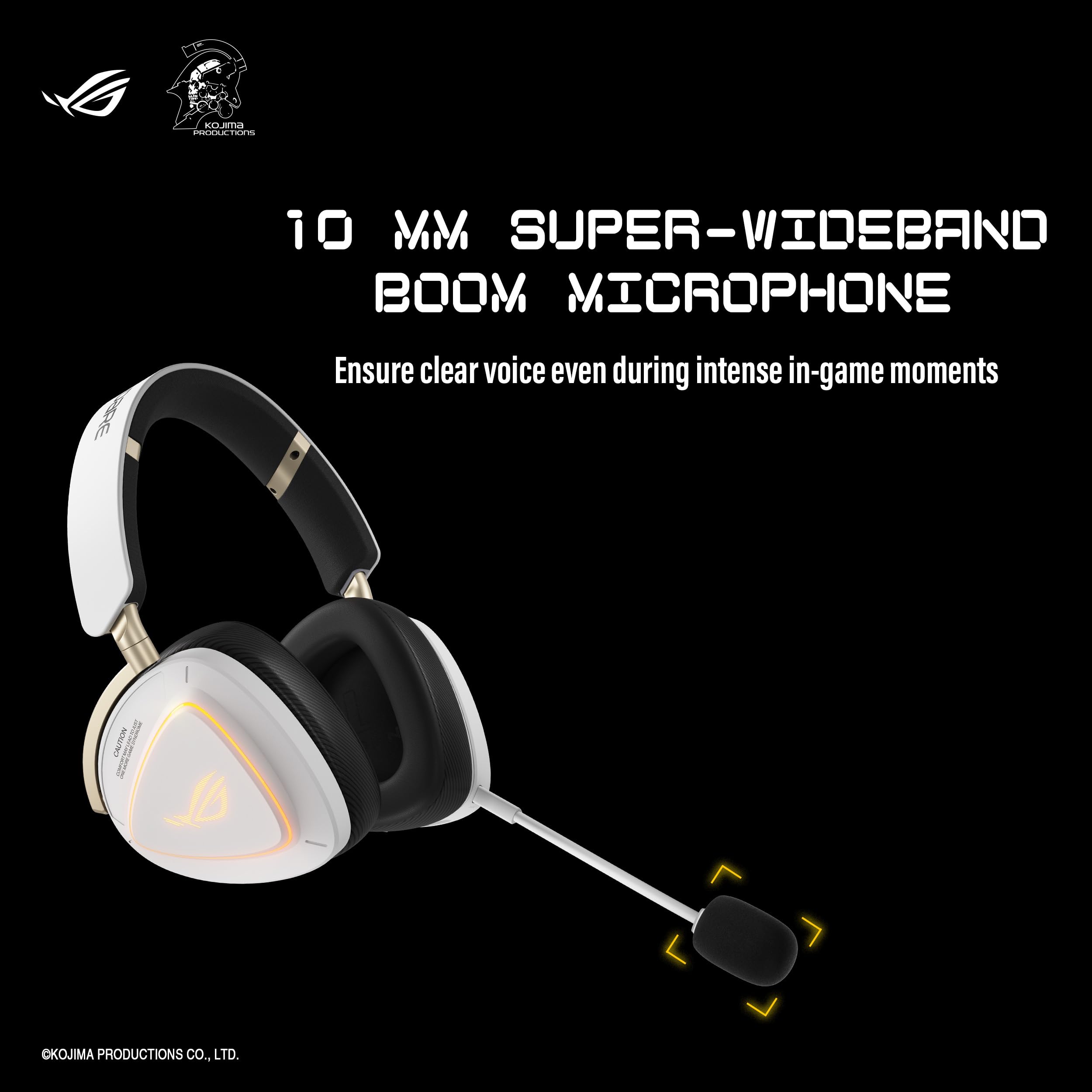ASUS ROG Delta II-KJP - Casque Gaming sans Fil tri-Mode, Haut-parleurs 50mm Titane, ROG SpeedNova, 110h d'autonomie, Dual-Wireless et Design Exclusif Kojima Productions