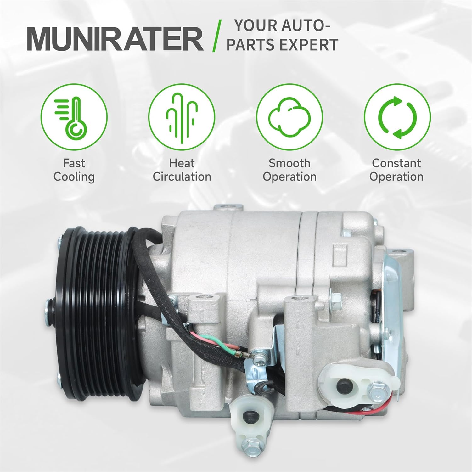 munirater AC Compressor w/Clutch Replacement for 2006-2011 Civic 1.8L 38810RNAA02 38810RNAA01 CO4918AC