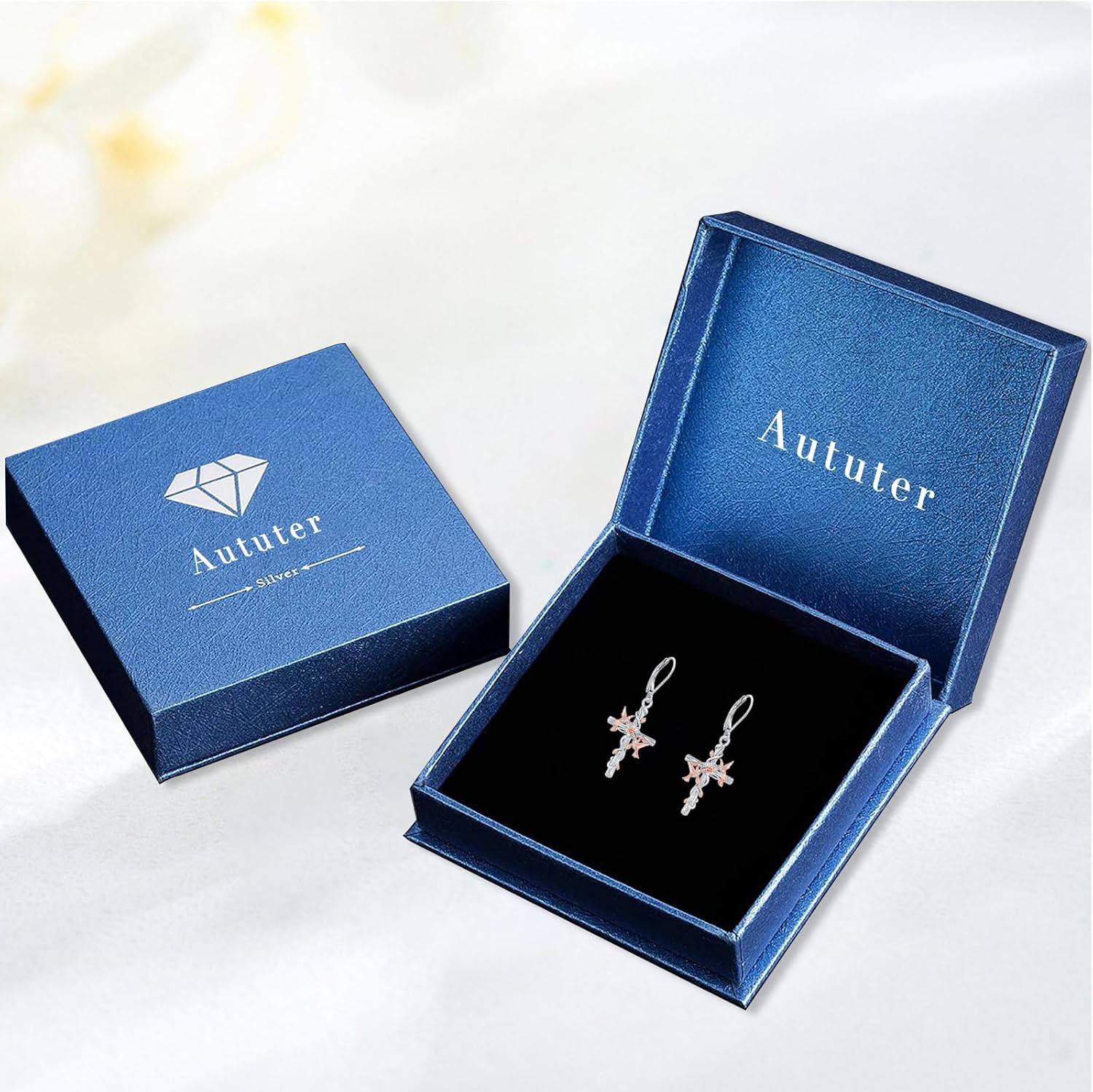 Hummingbird Dangle Earrings 925 Sterling Silver Cross Heart Flower Earrings Hummingbird Leverback Earrings Sunflower Bird Earrings Animal Earrings Mother and Daughter Earrings Hummingbird Jewelry Gift Birthday