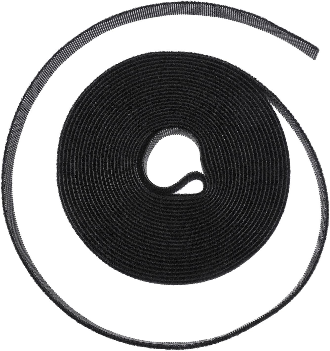 Black Reusable Cable Management Straps 1 Roll Hook Loop Fastener
