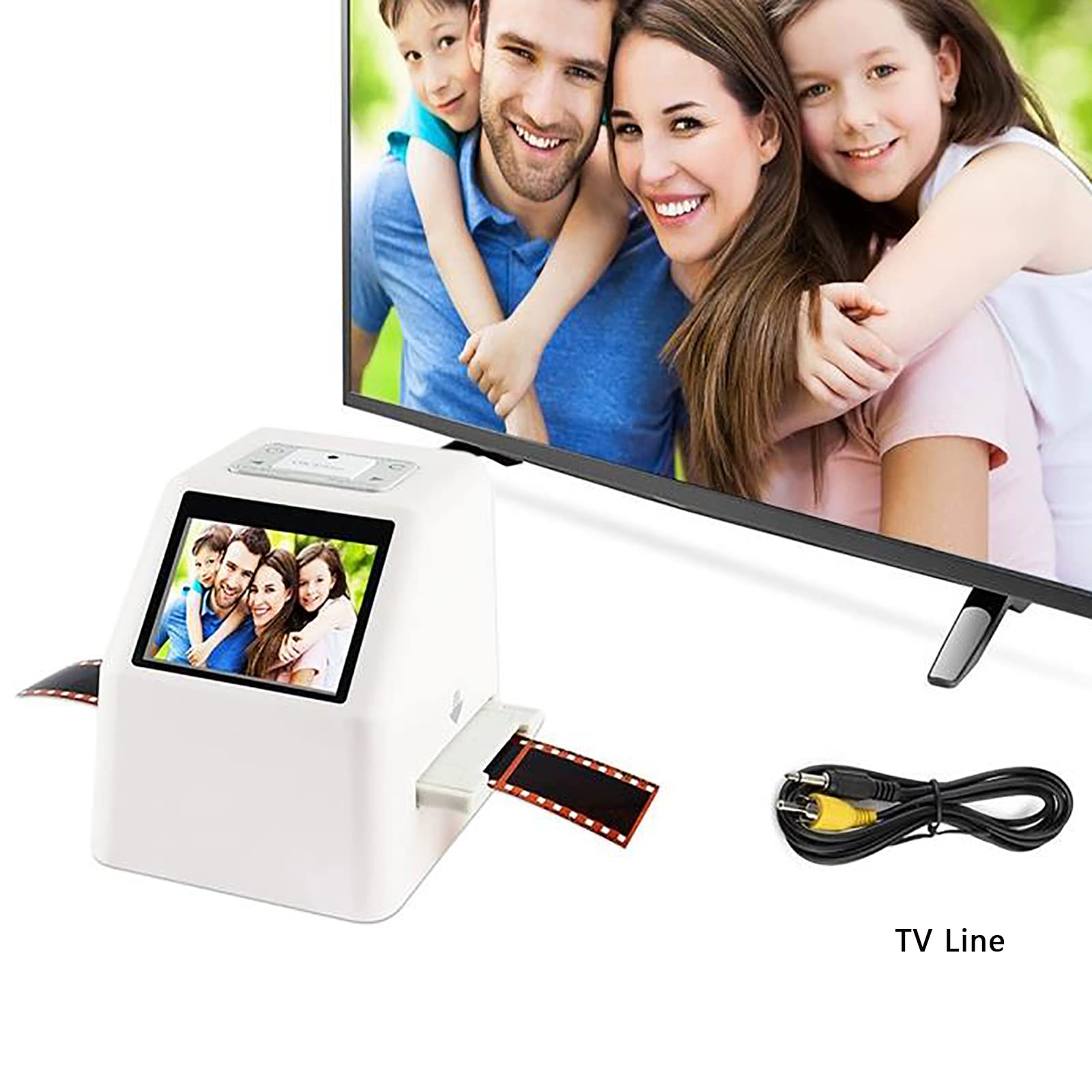 Scanner portatile per pellicole, scanner per negativi ad alta risoluzione da 22MP, schermo LCD da 2,4", conversione di diapositive e negativi in JPEG
