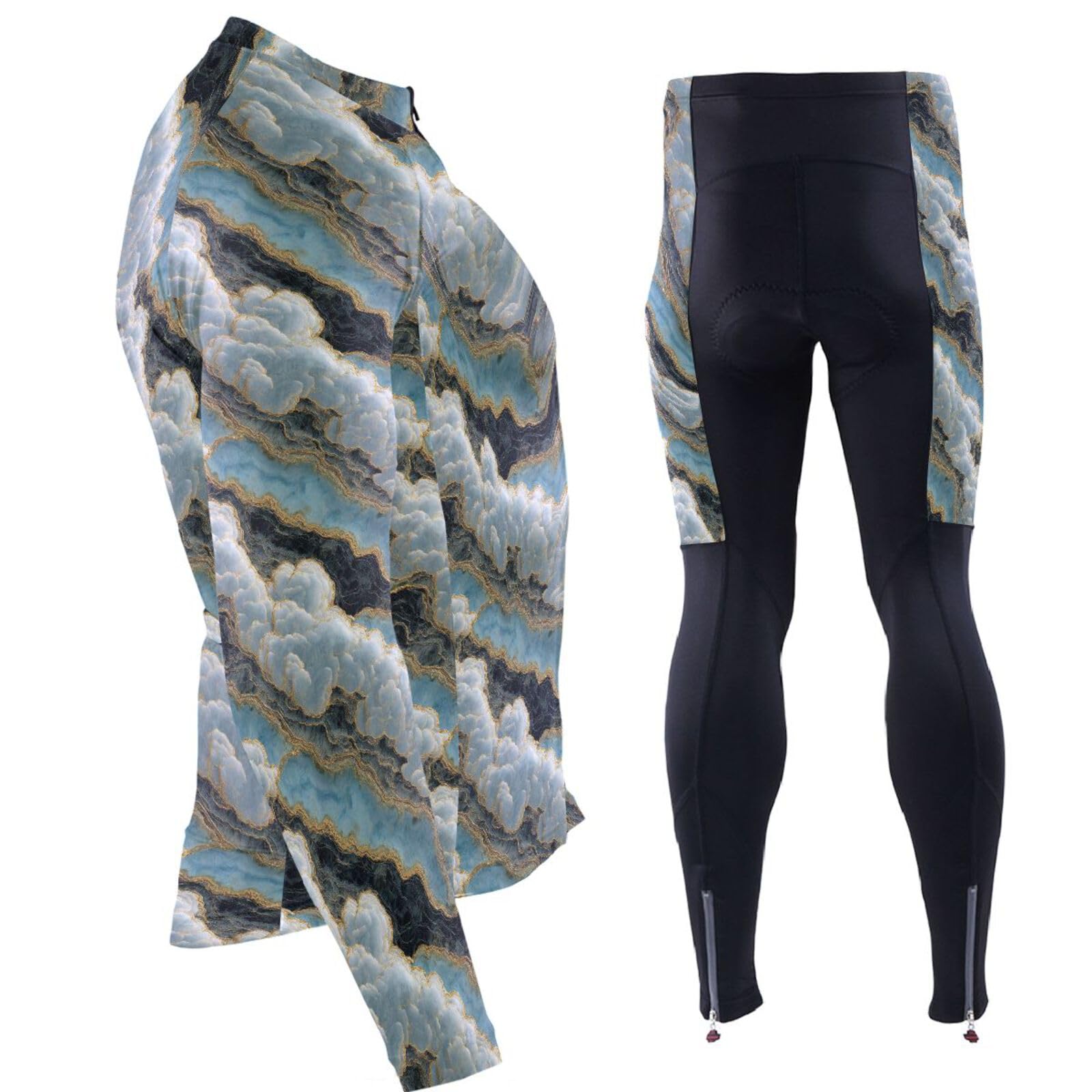 Radtrikot für kaltes Wetter, mit Taschen, Windbreaker, für Herren, 3D-gepolstert