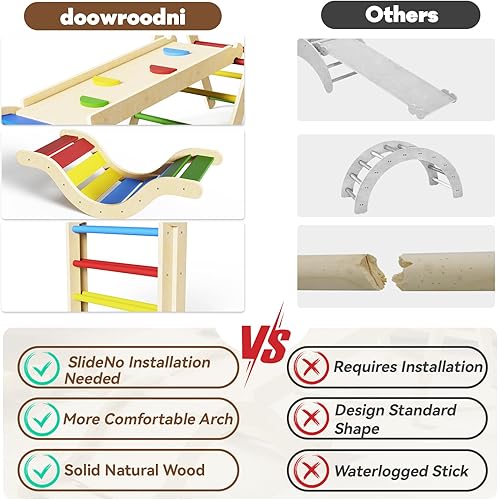 Miniatura 5 de Pikler - Juego de triángulos 7 en 1 para niños pequeños, juguetes de escalada plegables para bebés, juguetes de escalada Montessori de madera con
