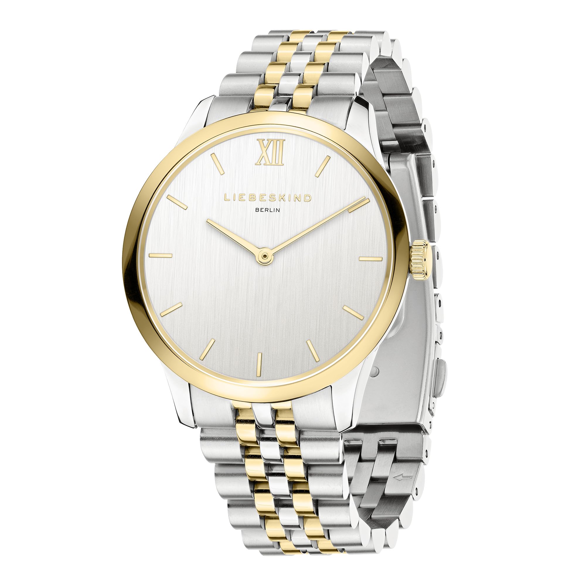 Liebeskind Berlin Damen Armbanduhr – Quarzuhr 36 mm – Rundes Gehäuse – Auffälliges Design – Edelstahlarmband – 5 ATM wasserdicht