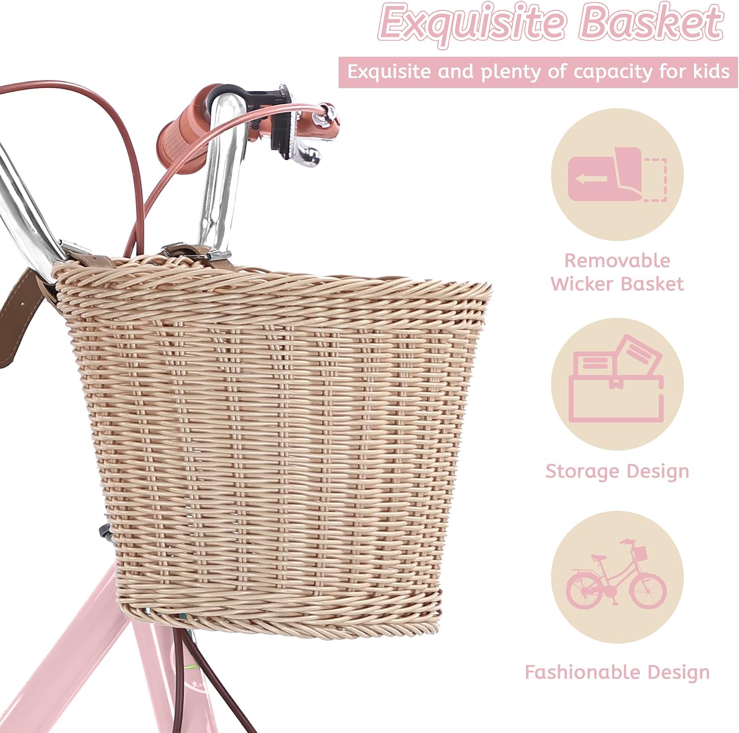 24 Inch Girls Bike with Basket, Single Speed Beach Cruiser Bike for Girls Youth and Over 8 Years Old, Lightweight Kids Bicycle with Front and Rear Brakes, Multiple Colors
