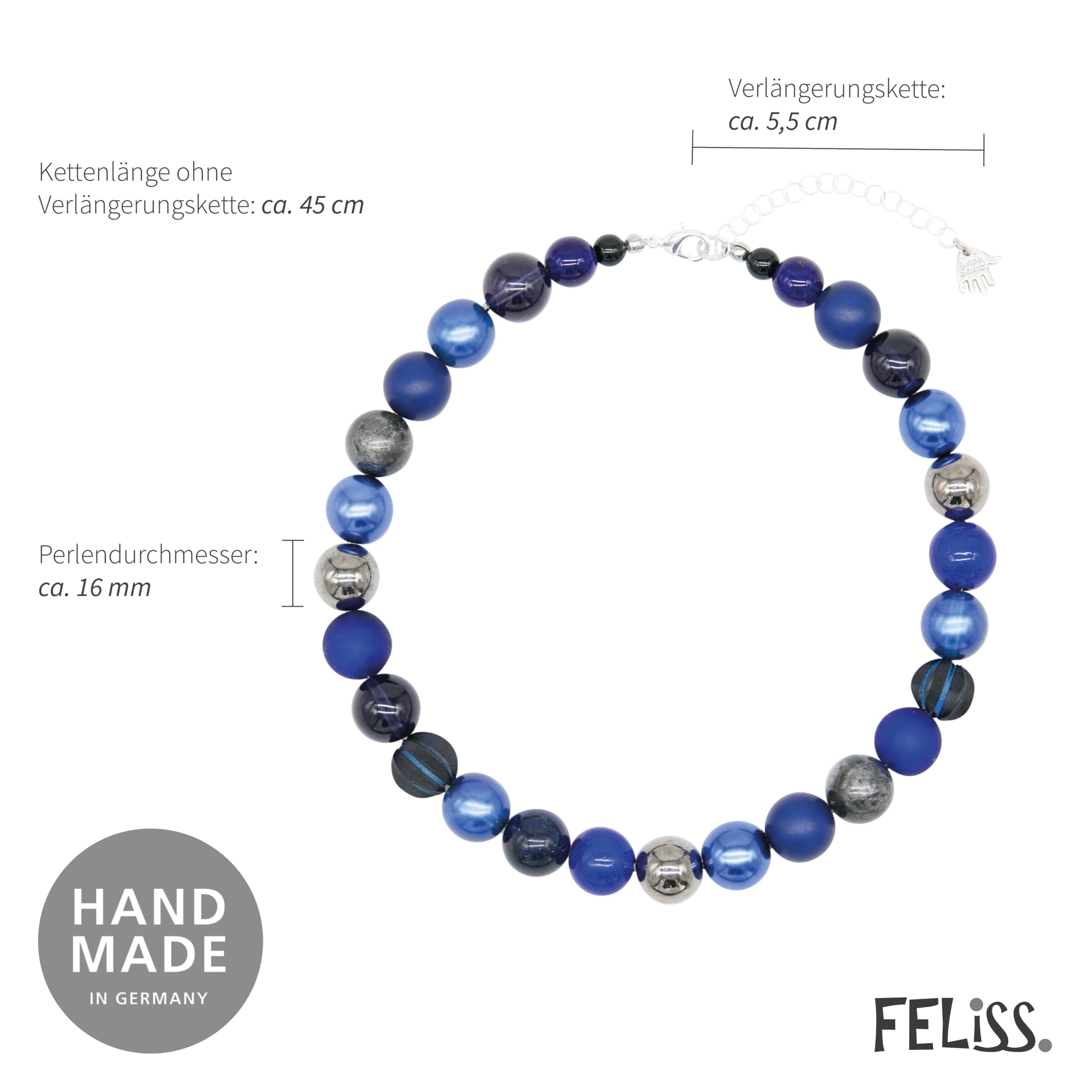 Perlenkette Halskette Damen Handmade 45 cm Statement Kette | Ketten aus Perlen Choker Halsband aesthetic Necklace Schmuck Beads Perlenkette für Frauen
