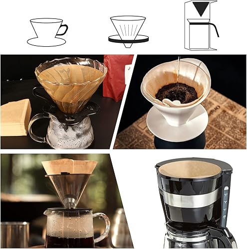 Miniatura 4 de Filtro de café, filtros de café, 2 papel de cono, tamaño 02, filtro de café de cono pequeño, 1-4 tazas para verter sobre gotero de café y cafetera,