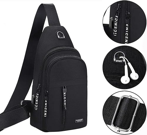Miniatura 7 de Crossbody Sling Bag, Waterproof Sling Backpack Bag with USB Charging Port, Small Sling Crossbody Chest Shoulder Bag