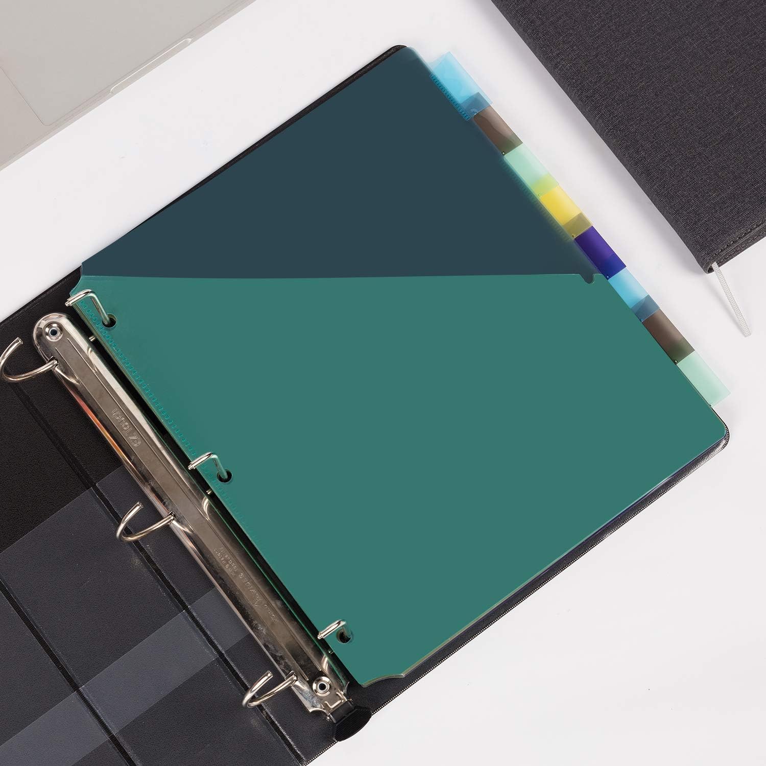  Basics 8-Tab Plastic Binder Dividers with Pockets, Two Tone, 3 Sets