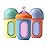 Boon Nursh Reusable Silicone Pouch Baby Bottles - Medium Flow Nipple - Silicone Baby Bottle Pouch and Nipple - Baby Feeding Essentials - Color Block - 3-6 Months - 3 Count - 8 Ounce