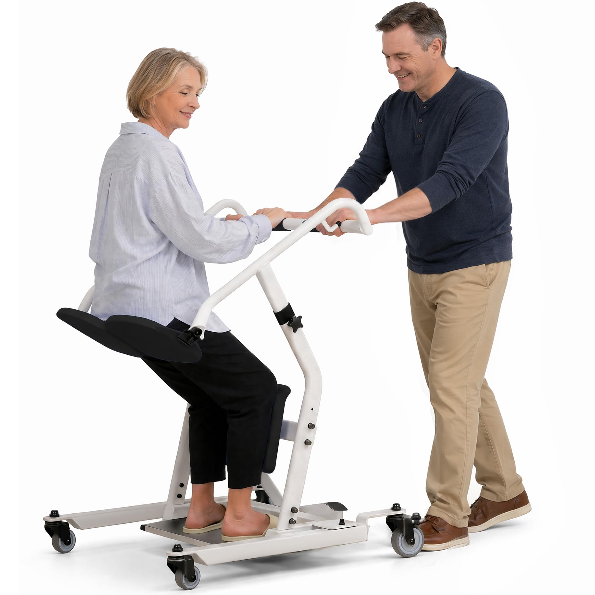 Sit to Stand Lift,Stand Assist for Elderly, 400 lbs Capacity Patient Lift Transfer Chair, Safety Belt &amp; Locking Casters, Easy Operation Mobility Aid for Home Care, 2026 Upgraded, Black