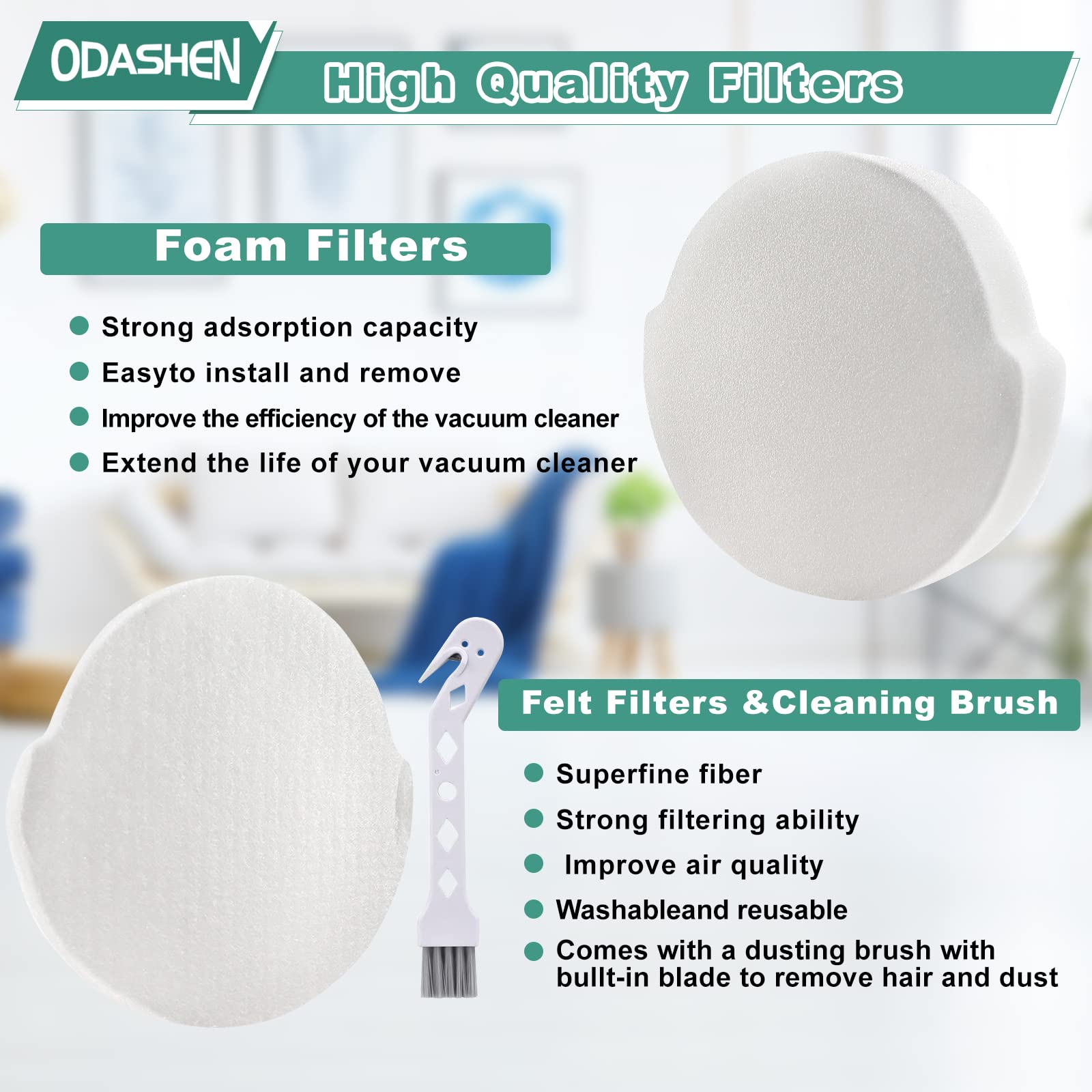 Odashen Replacement Filter For Shark NZ850UK NZ850UKT Upright