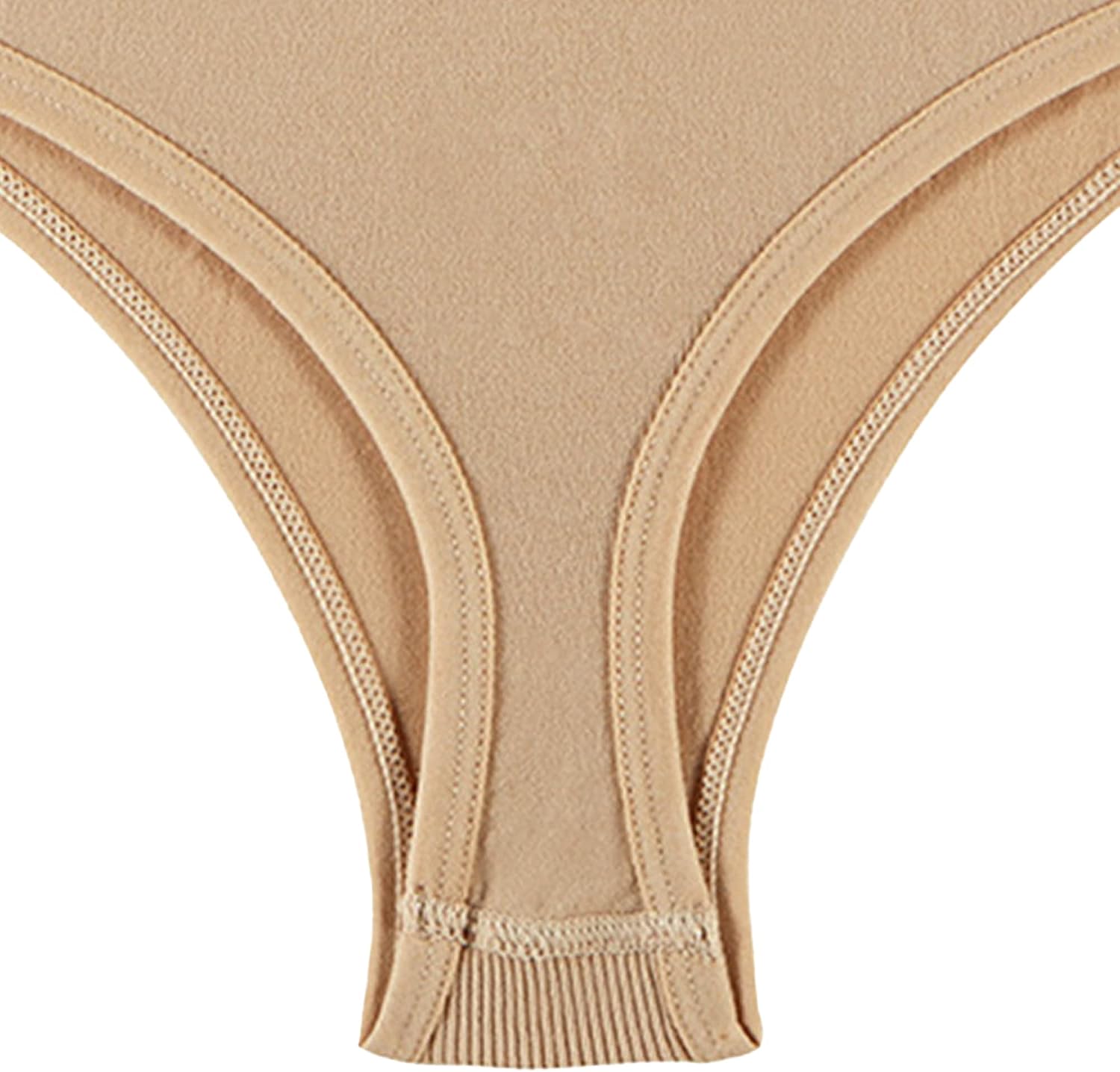 DGHM-JLMY Women's Solid Color Thong With Middle Waist Multicolor G-Strings Breathable Knickers Seamless Thongs Bikini Briefs (Khaki 3Pc,Large)