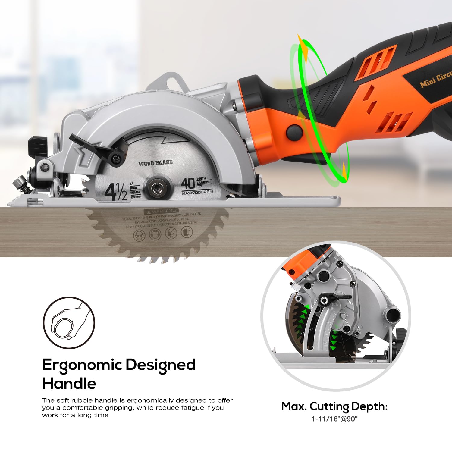 Extbtfor 5.8A Circular Saw - Powerful & Portable -2